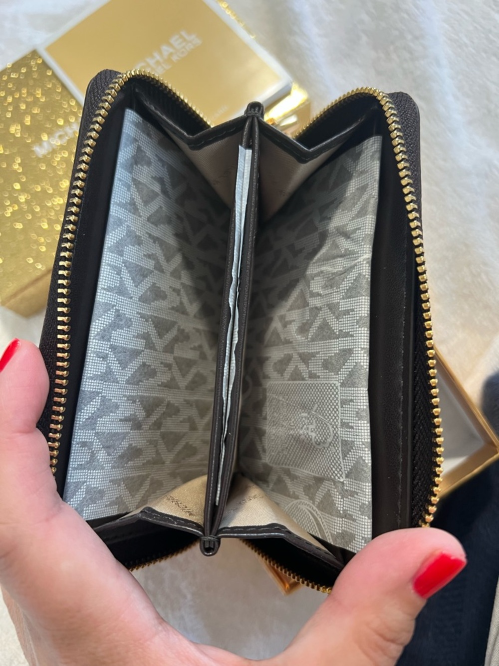 Michael Kors Women’s Metallic Gray Wallet - Picture 4 of 6